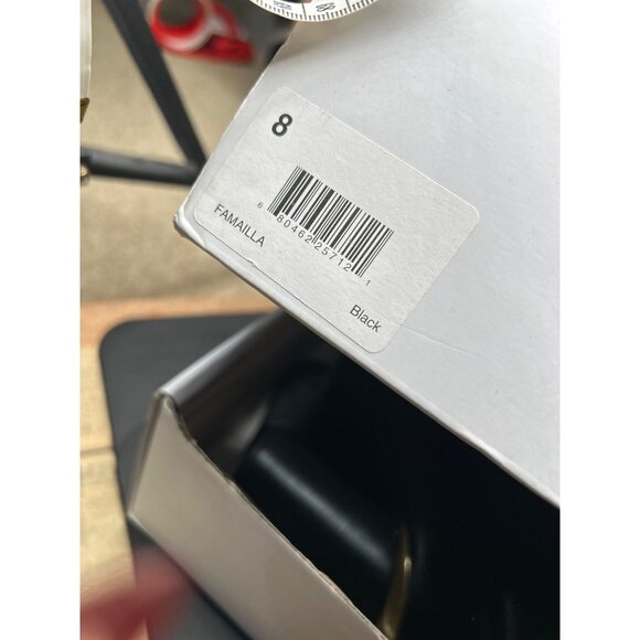 Aldo Black Faux Leather Knee-High Boots Size 8 With Chunky Heel & Side Zipper - Picture 4 of 11